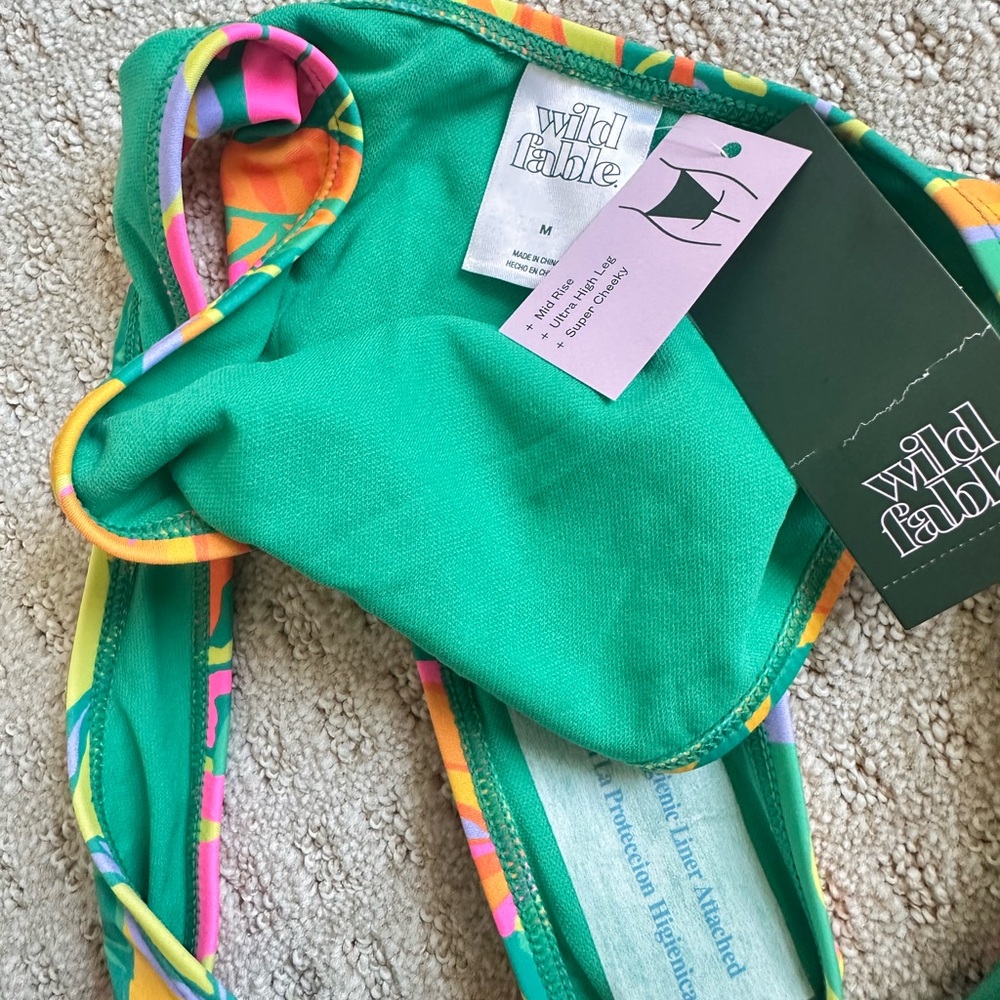 Wild Fable Green and Multicolor Bikini Bottom - Picture 3 of 3